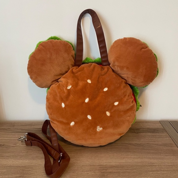 Japan Tokyo Disney Resort Limited Mickey Hamburger Tote Bag Burger Backpack - Picture 5 of 11